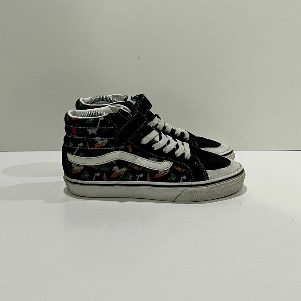Vans Of The Wall Kids 721454 Black Lace Up High Top Skateboard Shoes Size 5